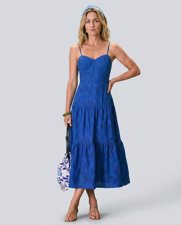 Ivy | Sweetheart Embroidery Slip Midi Dress