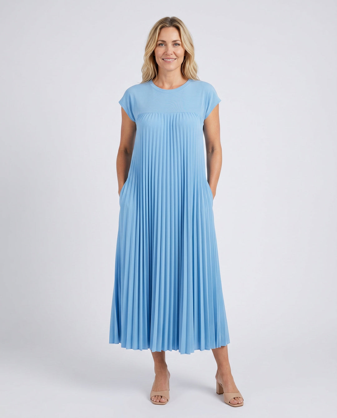 Zara | Pleated Sleeveless Midi Maxi Dress