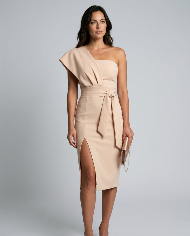 Carrie | Knot-Waist Midi Pencil Dress