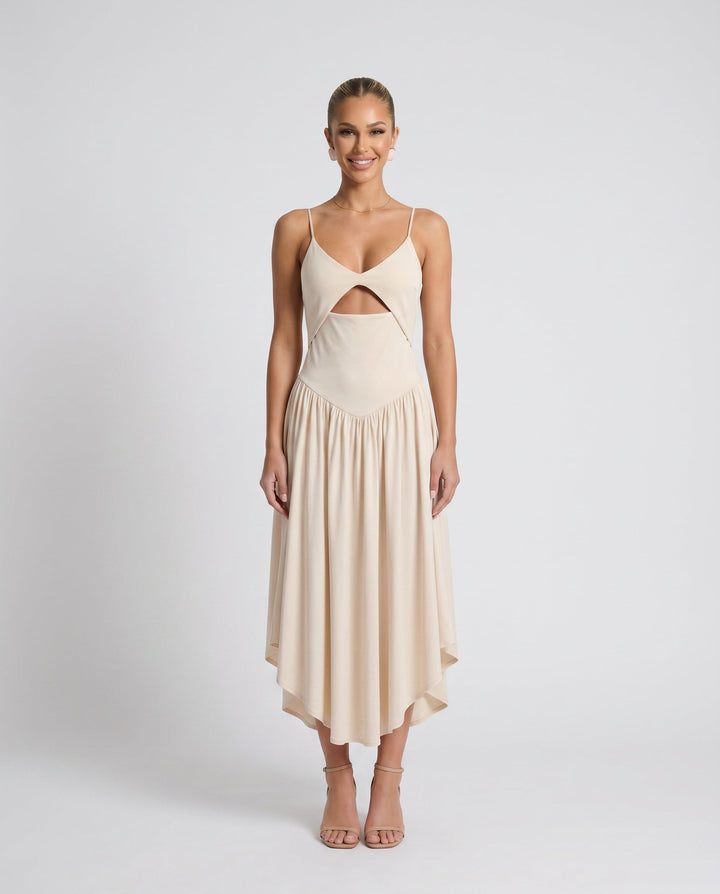Soraya | Spaghetti Strap Low Back Midi Dress