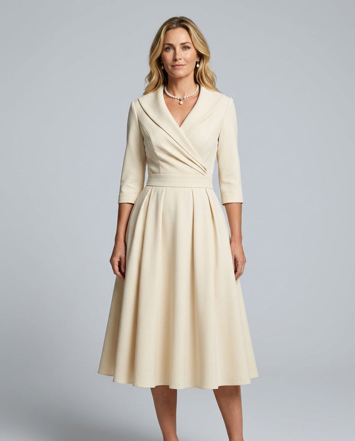Faye | A-Line Midi with Lapel Detail
