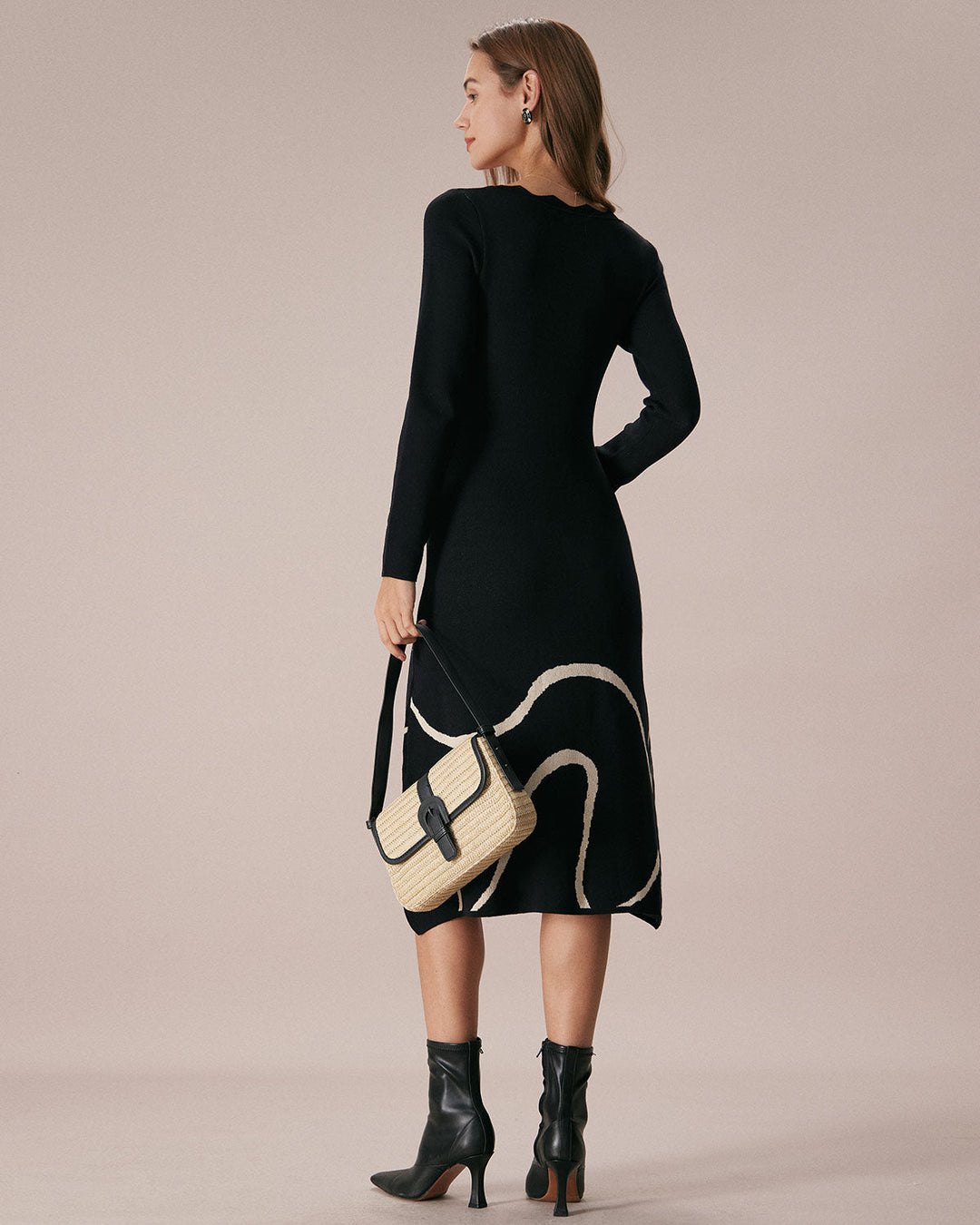 Freya | Wave Scalloped Knit Midi Dress