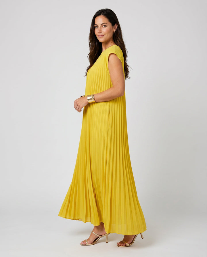 Zara | Pleated Sleeveless Midi Maxi Dress