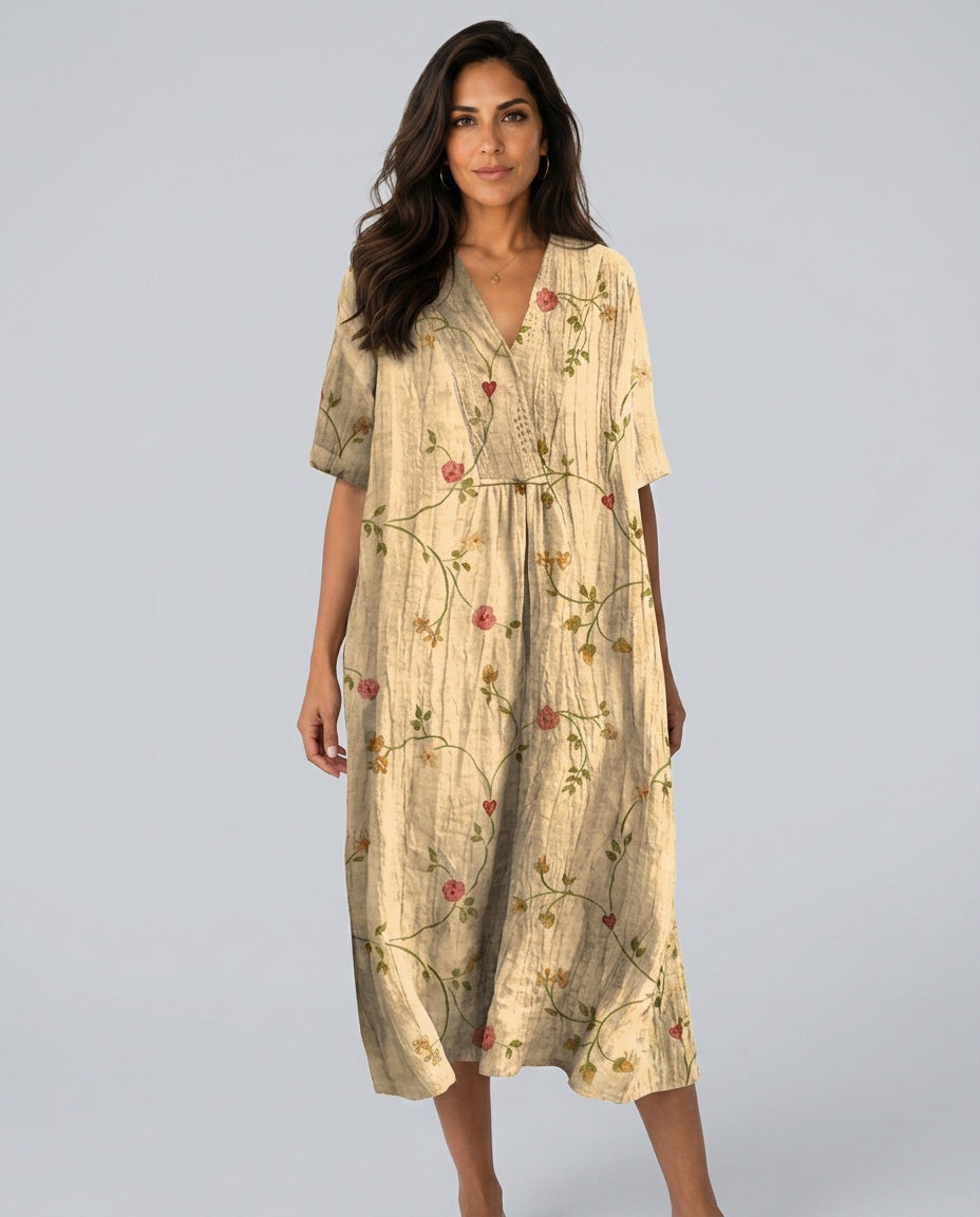 Liv | V-Neck Floral Summer Midi Dress