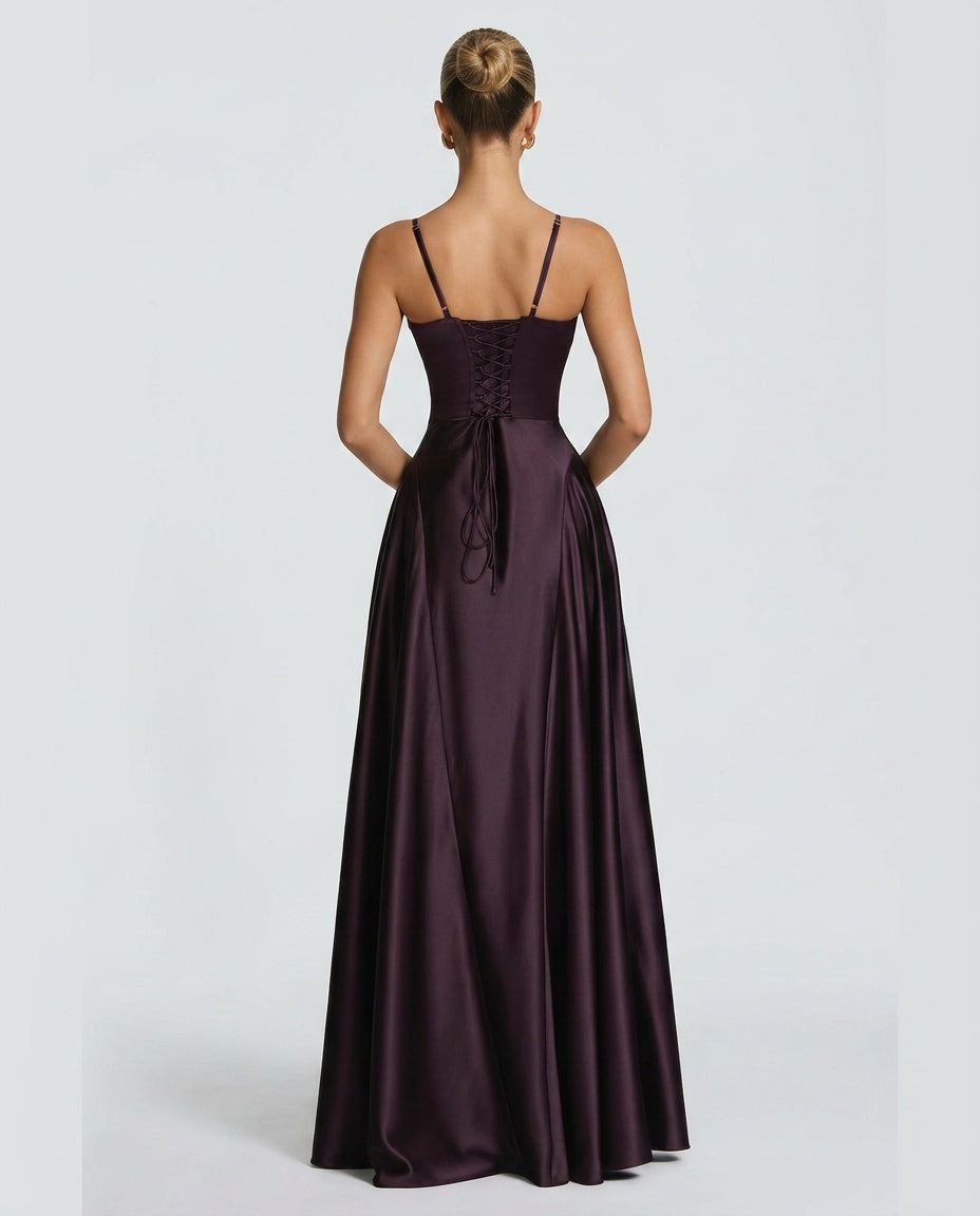 Mira | Ruched Spaghetti Strap Maxi Dress