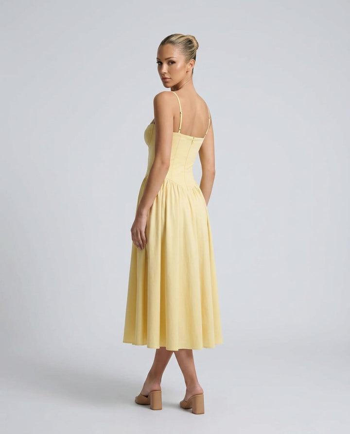 Willa | Spaghetti Strap Sweetheart Midi Dress