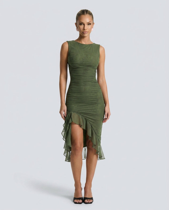 Emmeline | Short Sleeve Midi Party Dress