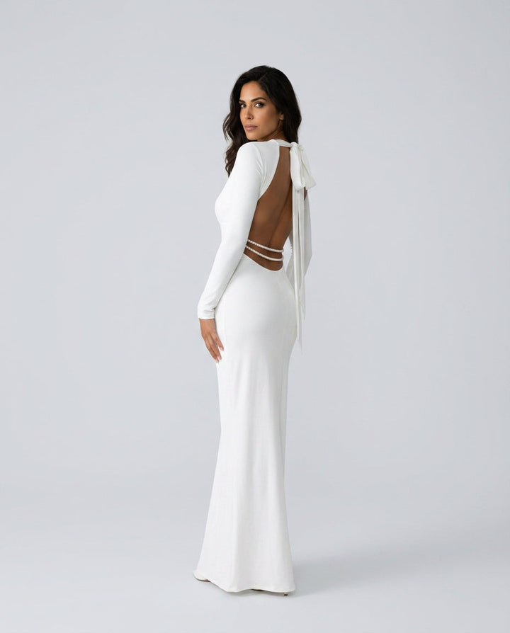 Priscilla | Pearl Wedding Guest Maxi Dress