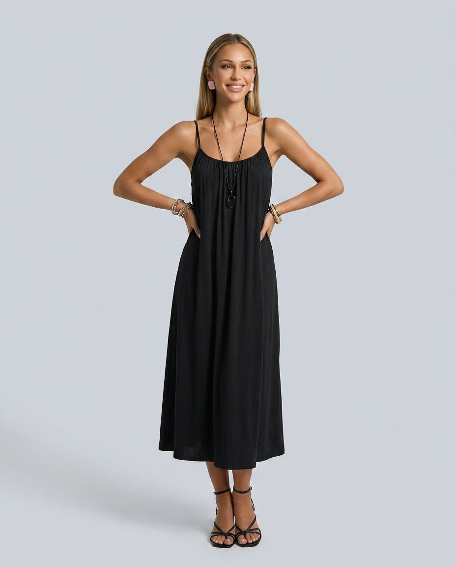 Rivane | Open-Back Adjustable Midi Dress