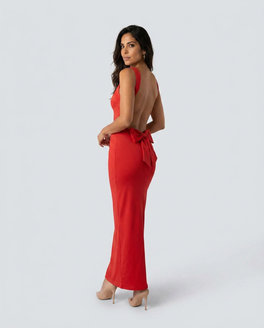 Solène | Cowl Neck Backless Maxi Dress