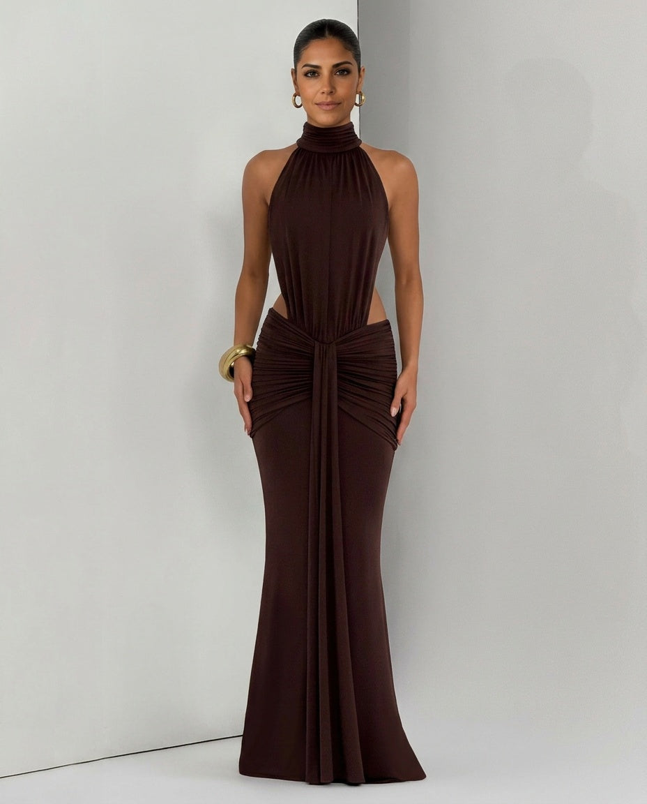 Blair | Halter Neck Backless Maxi Dress