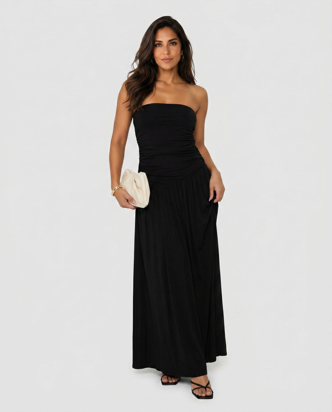 Adèle | Strapless Ruched Maxi