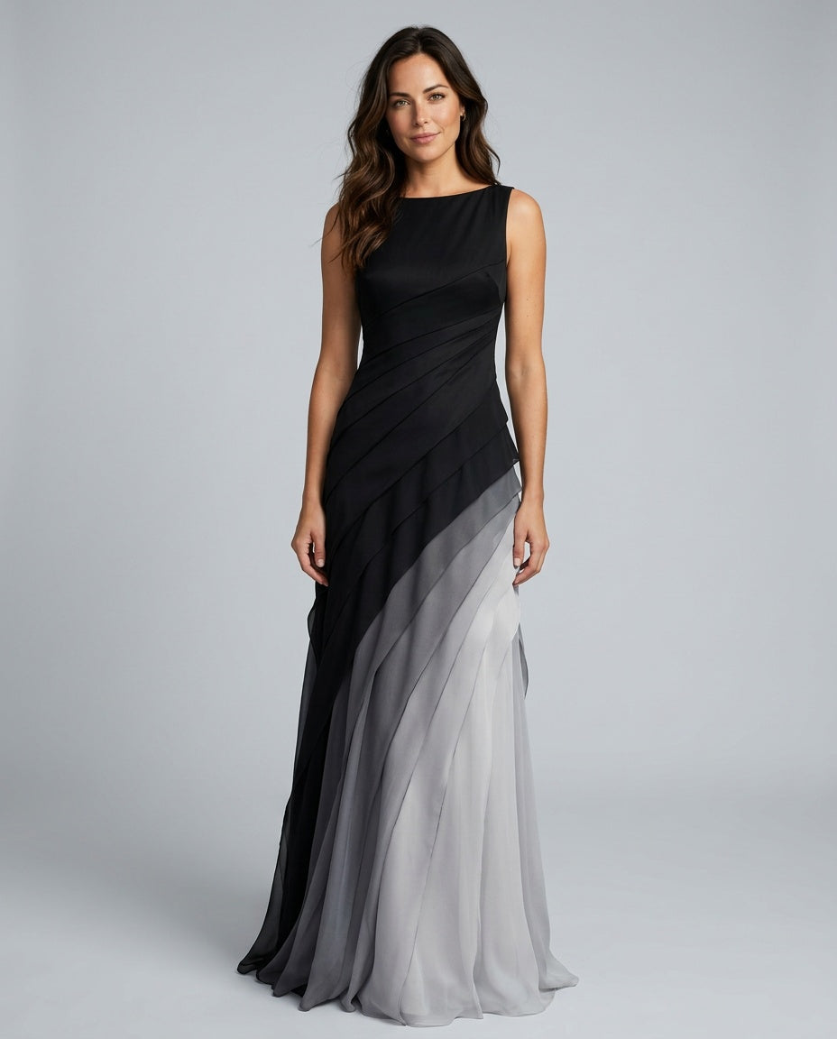 Vera | Sleeveless Fitted Bodice Maxi Gown