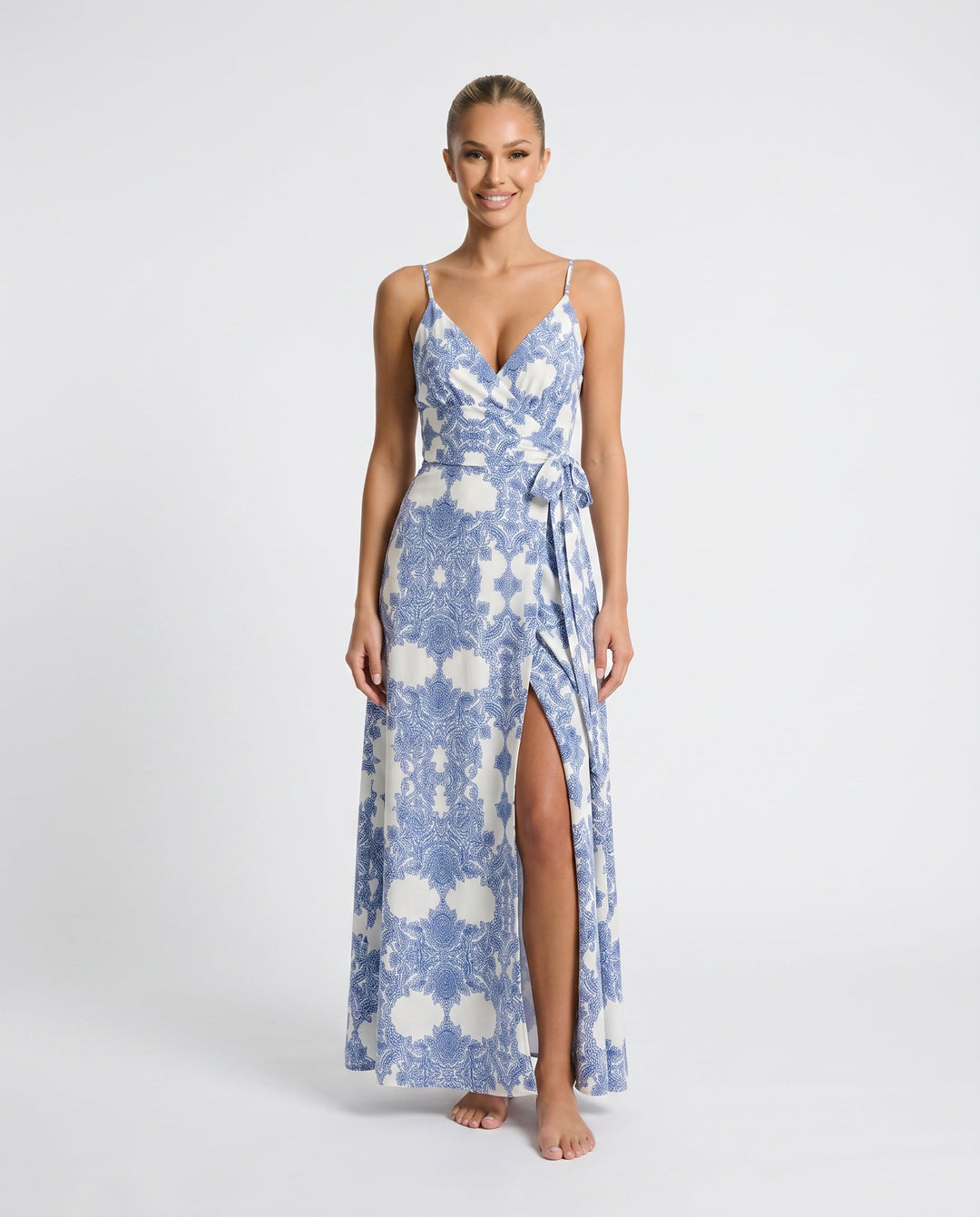 Camille | Spaghetti Strap Front Slit Maxi Dress