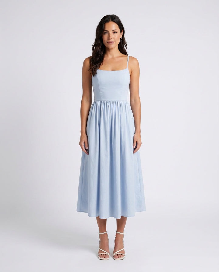 Layla | Spaghetti Strap Low Back Midi Dress