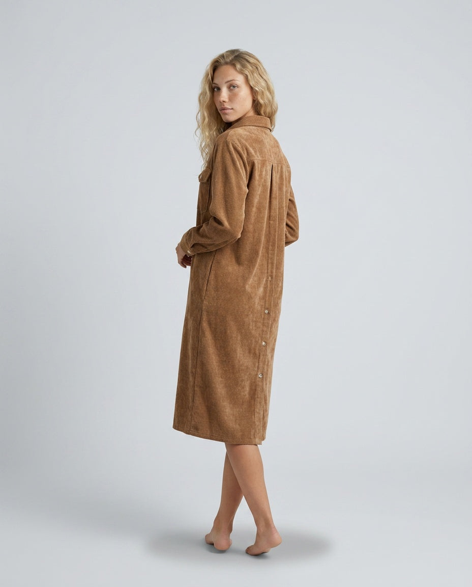 Marlowe | Corduroy Midi with Double Chest Pockets