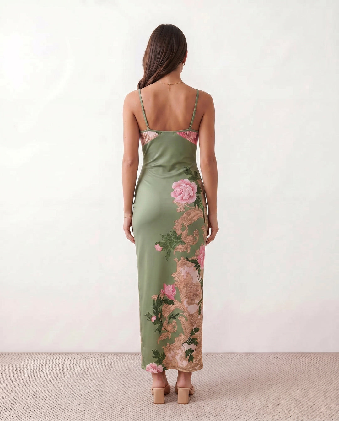 Coralie | Floral Satin-Look Slip Maxi Dress