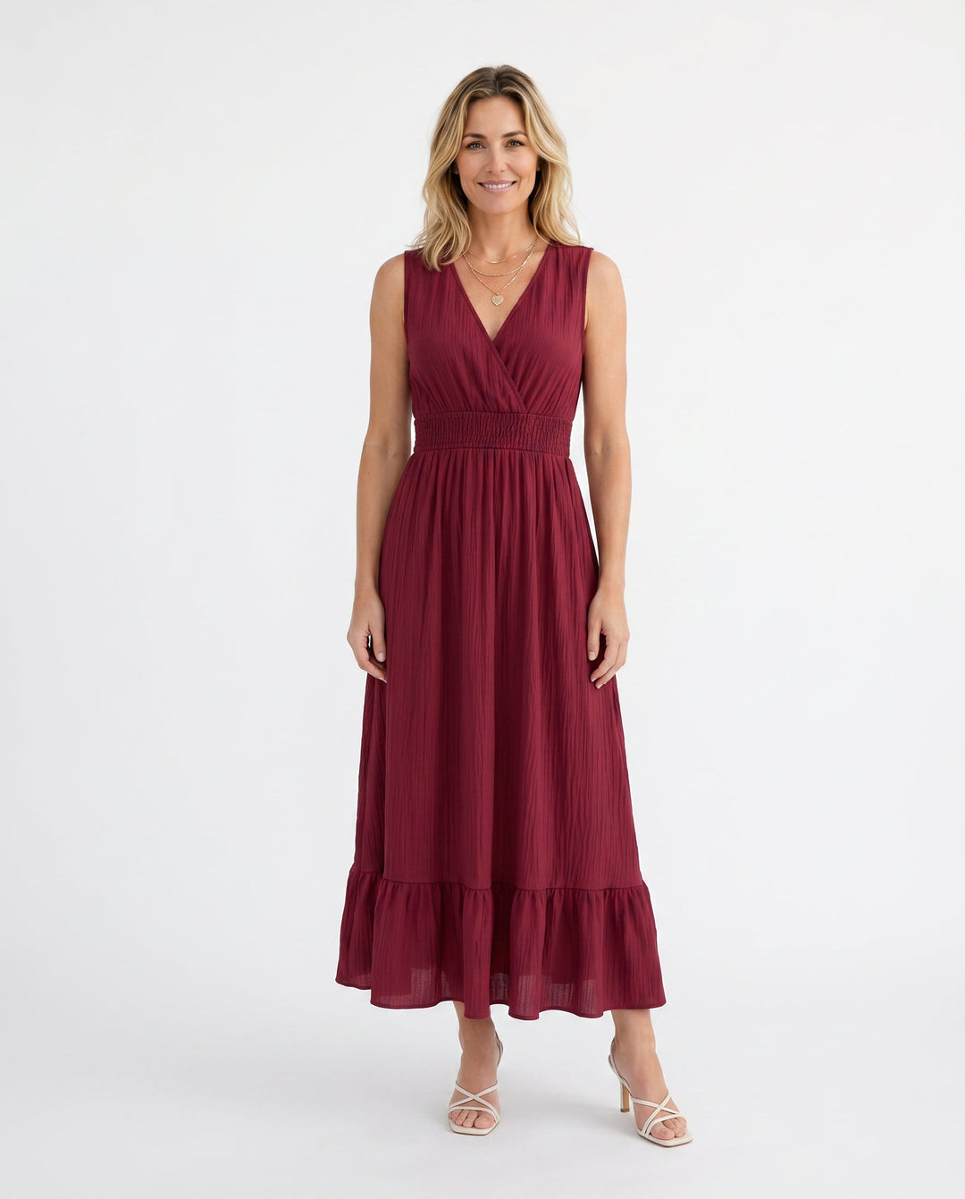 Mirtha | Low Back Ruffle Detail Midi Dress