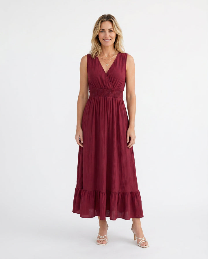 Mirtha | Low Back Ruffle Detail Midi Dress