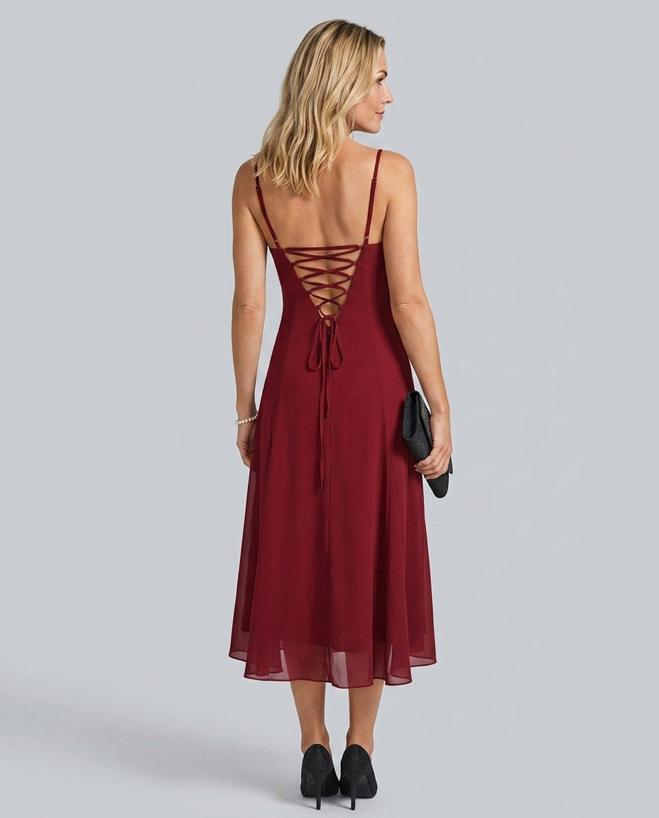 Blair | Spaghetti Strap Corset Midi Dress