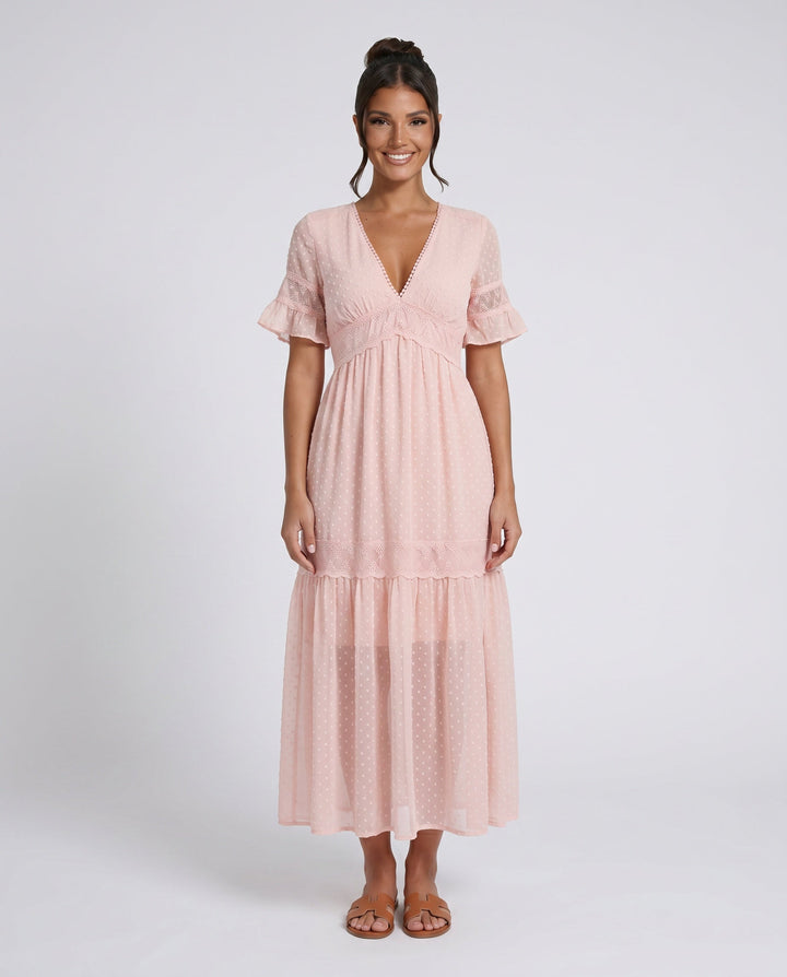 Vera | Polka Dot Empire Waist Maxi Dress