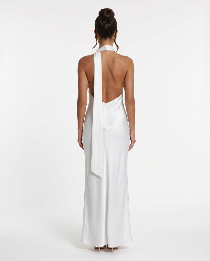 Leona | Cowl Neck Halter Maxi Dress