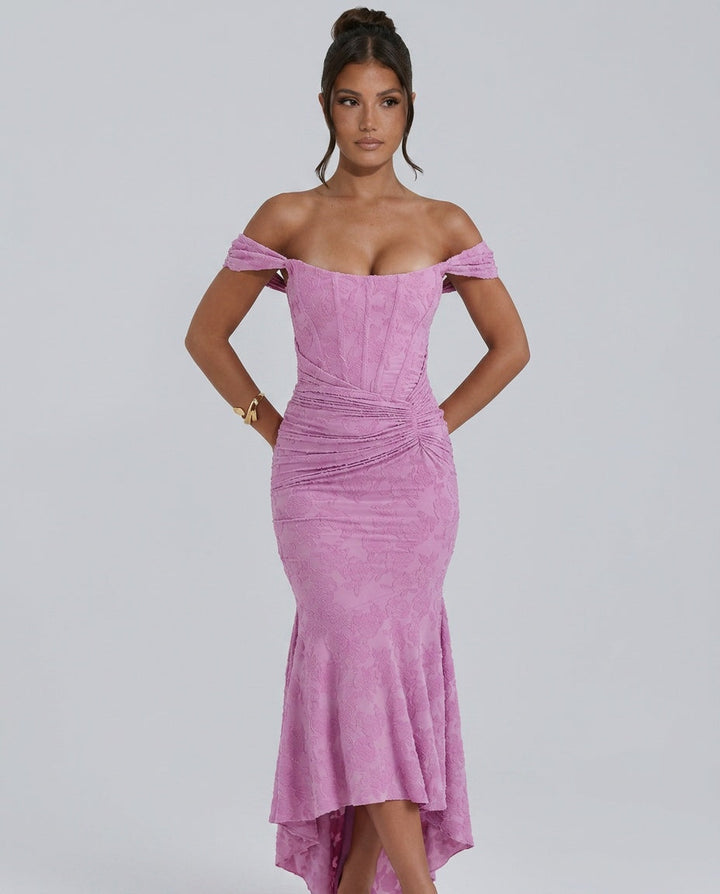Orla | Lace Corset Wedding Guest Maxi Dress