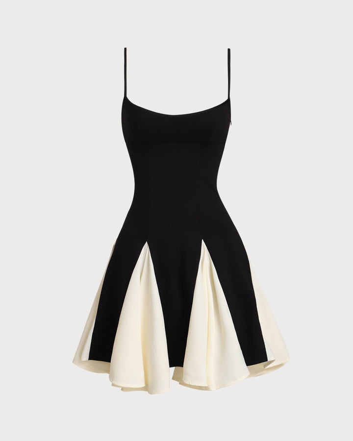 Darya | Contrast Trim Spaghetti Strap Mini Dress
