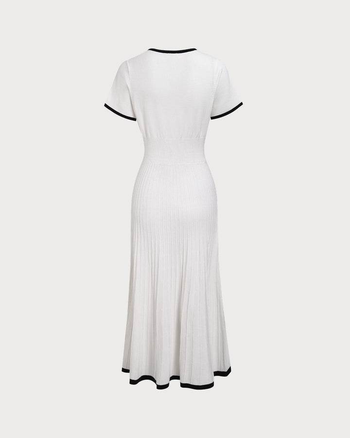Mabel | Contrast Knit Jumper Midi Dress