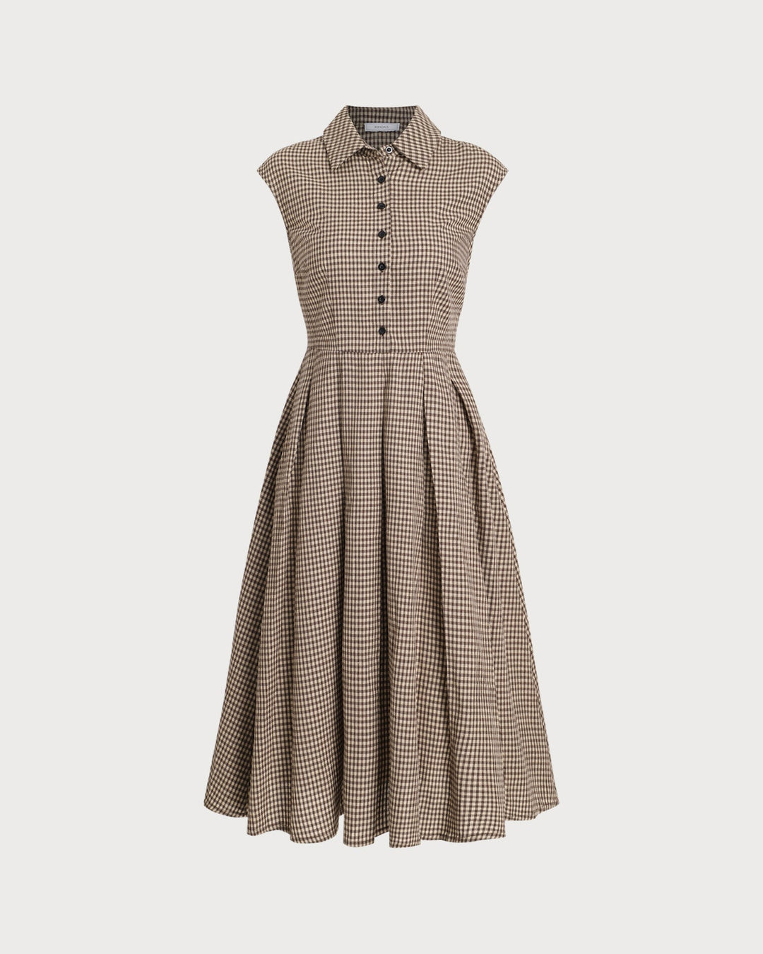 Harriet | Plaid Button Pleated Midi Dress