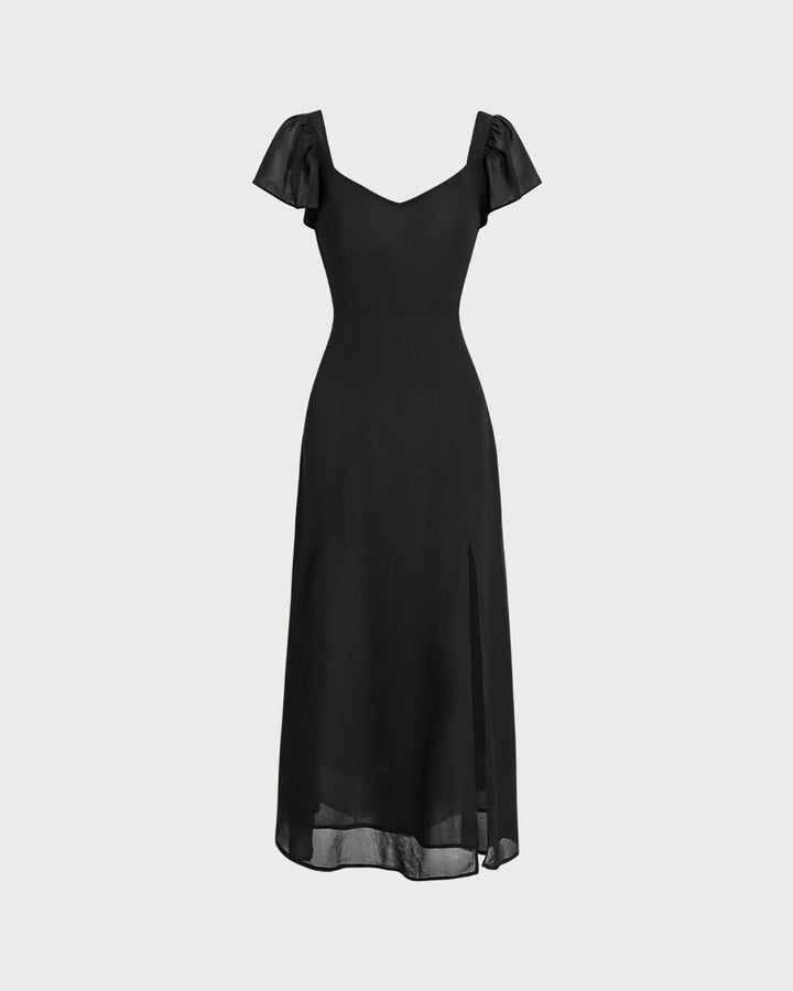 Greta | Sweetheart Neck Chiffon Maxi Dress