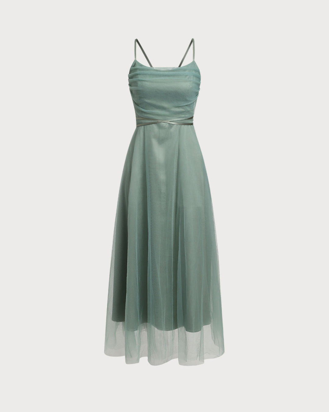 Kira | Spaghetti Strap Mesh Flowy Midi Dress