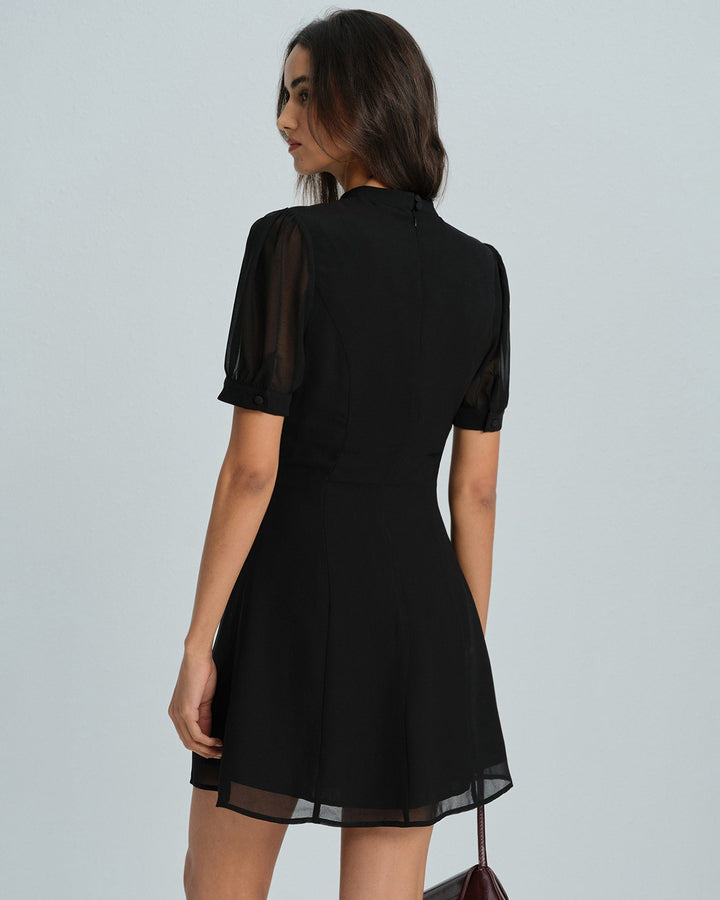 Delphine | Mock Neck Fitted Mini Dress