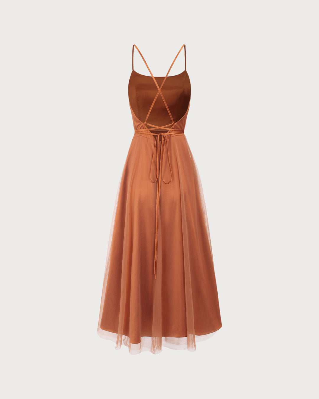 Selene | Spaghetti Strap Flowy Mesh Midi Dress