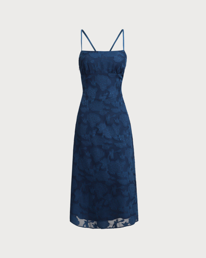 Willa | Jacquard Backless Slip Maxi Dress