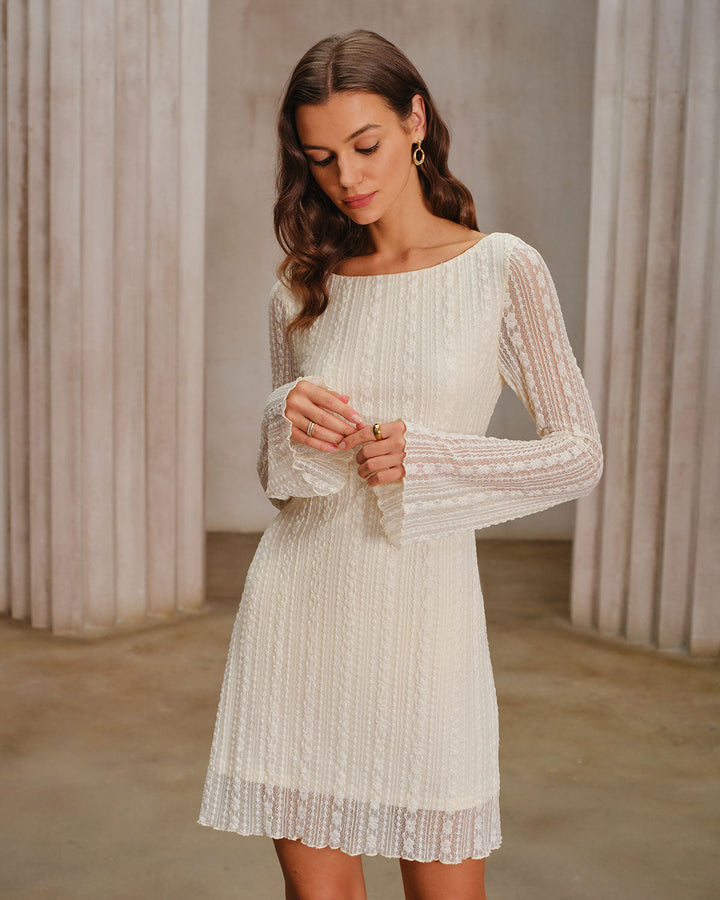 Anouk | Lace Bell Sleeve Mini Dress