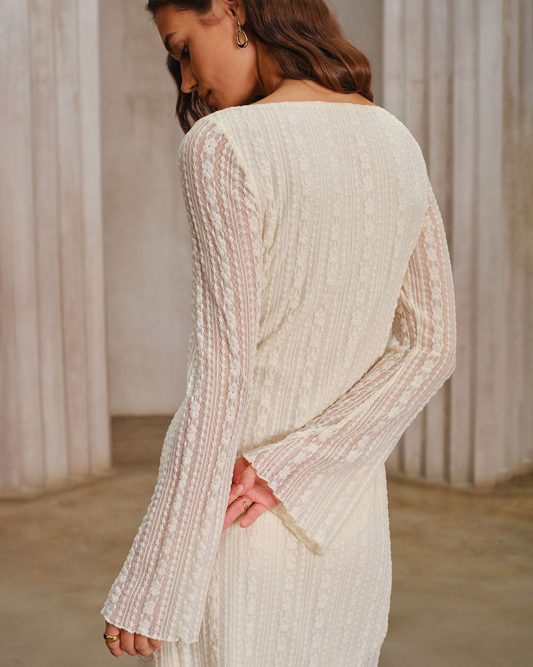 Anouk | Lace Bell Sleeve Mini Dress