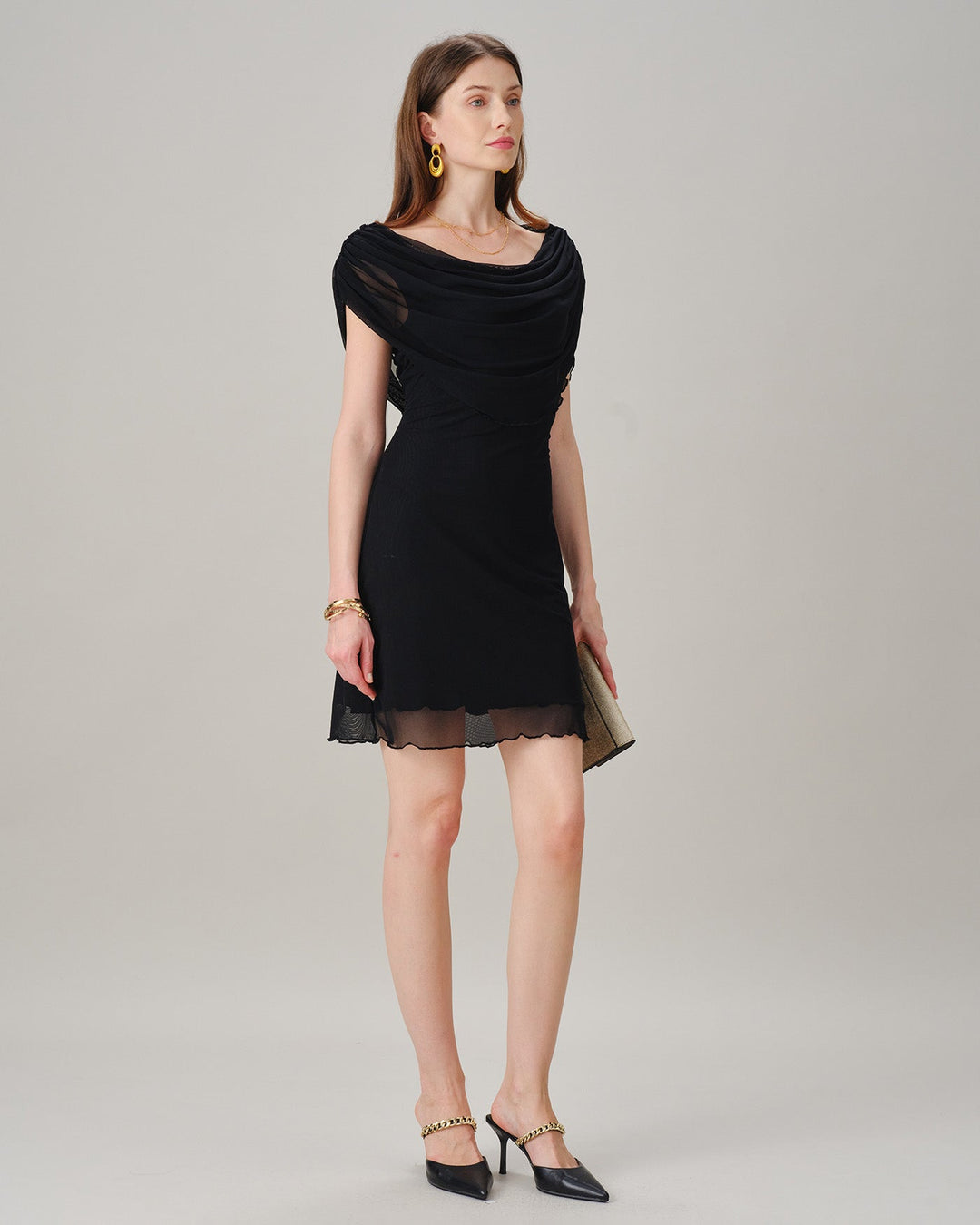 Pia | Cowl Neck Sleeveless Mini Dress