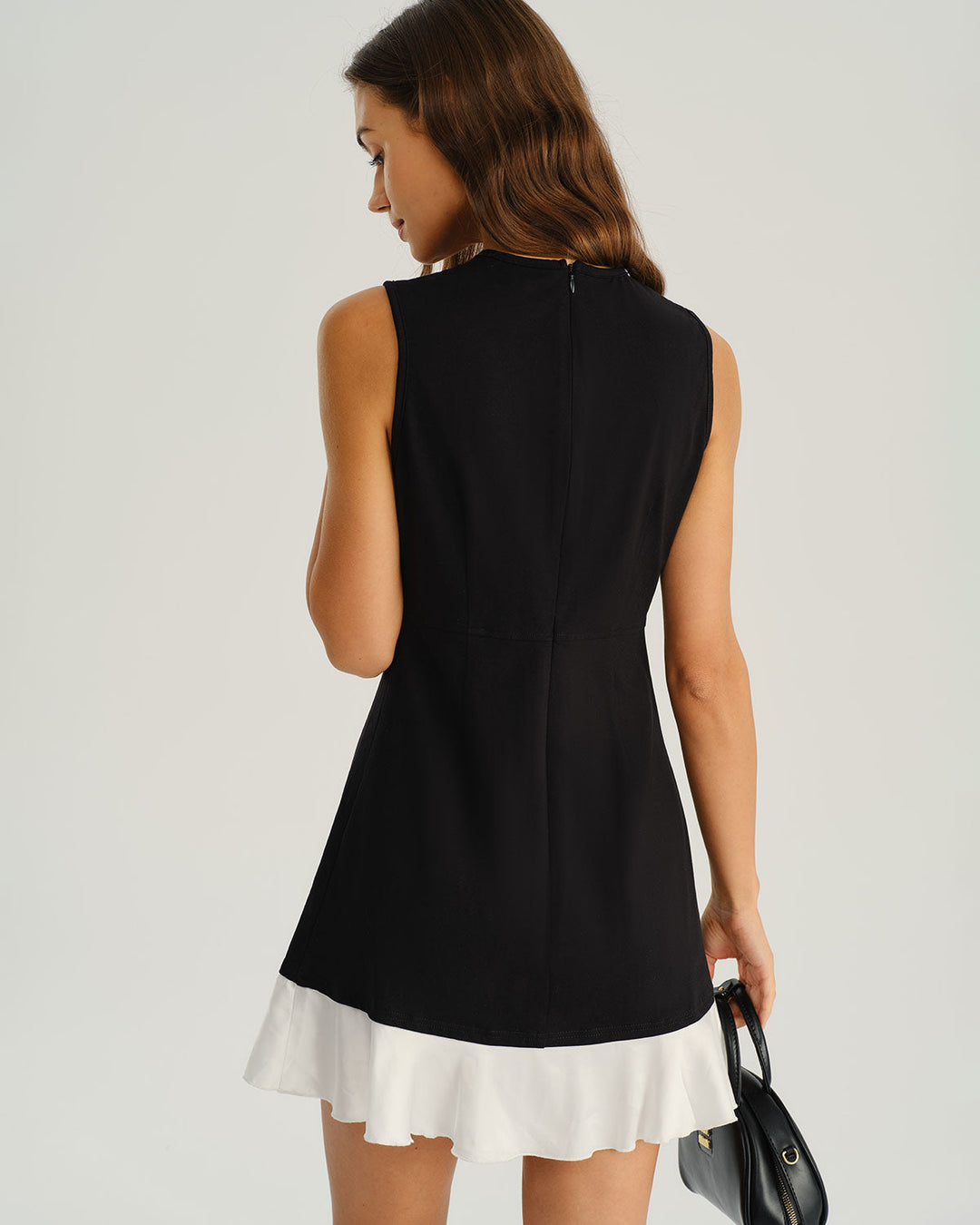 Mira | Contrast Trim Sleeveless A-Line Mini Dress