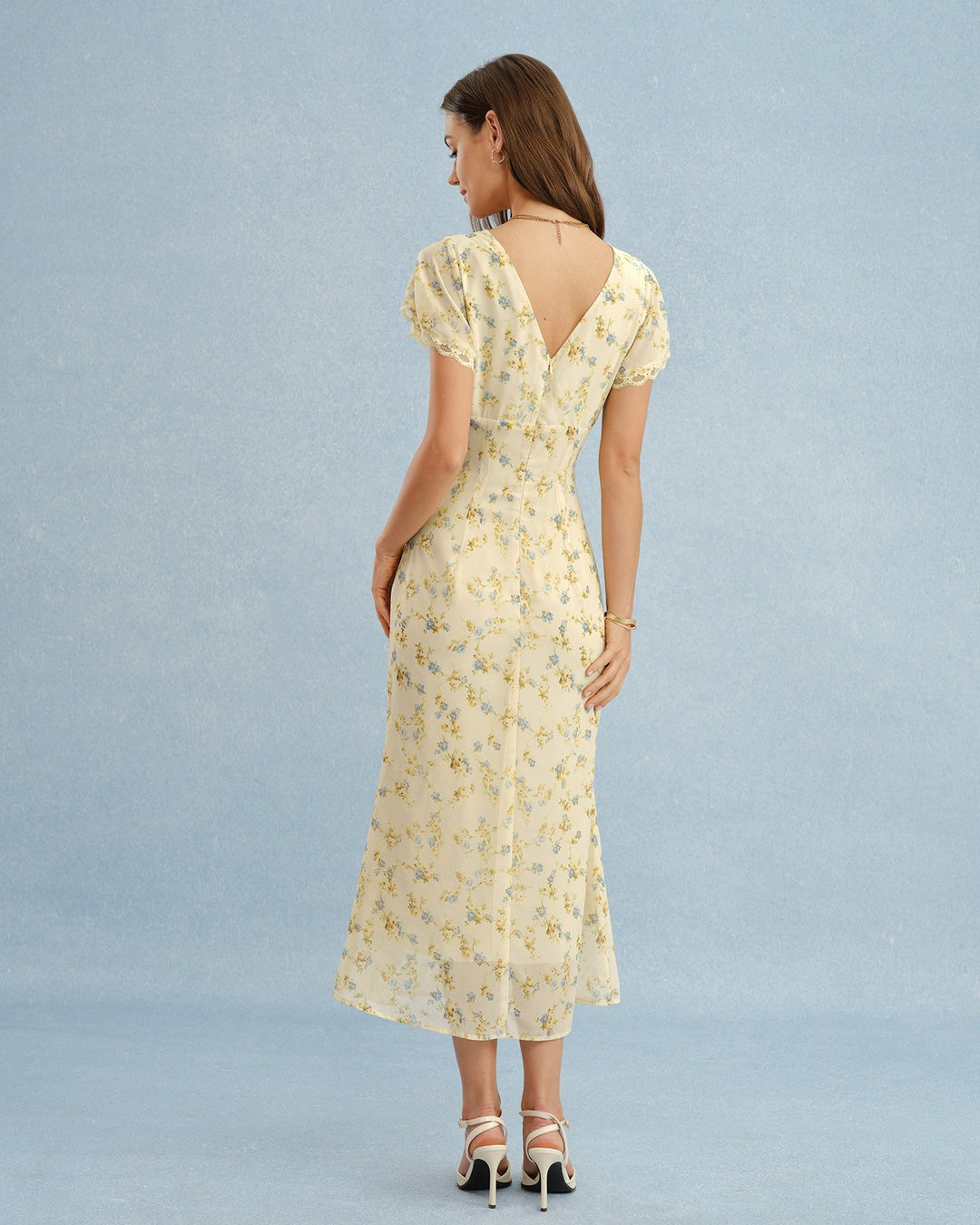 Tatum | V-Neck Lace Floral Maxi Dress
