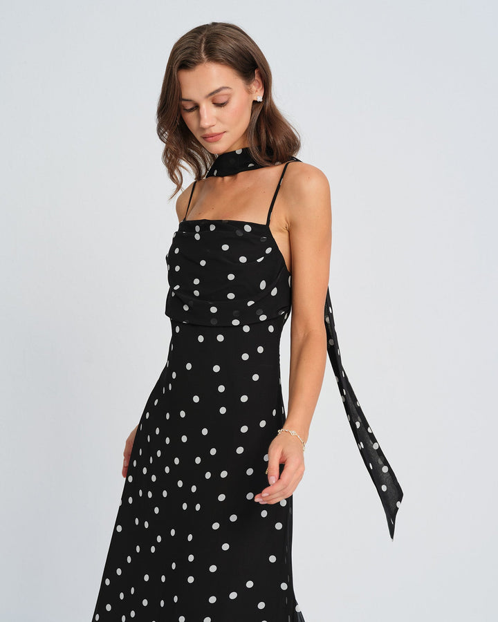 Simone | Polka Dot Slip Maxi Dress