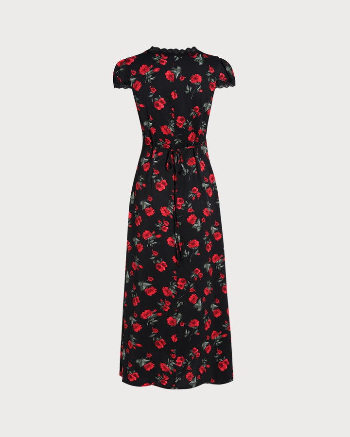 Kira | Floral Print V-Neck Maxi Dress