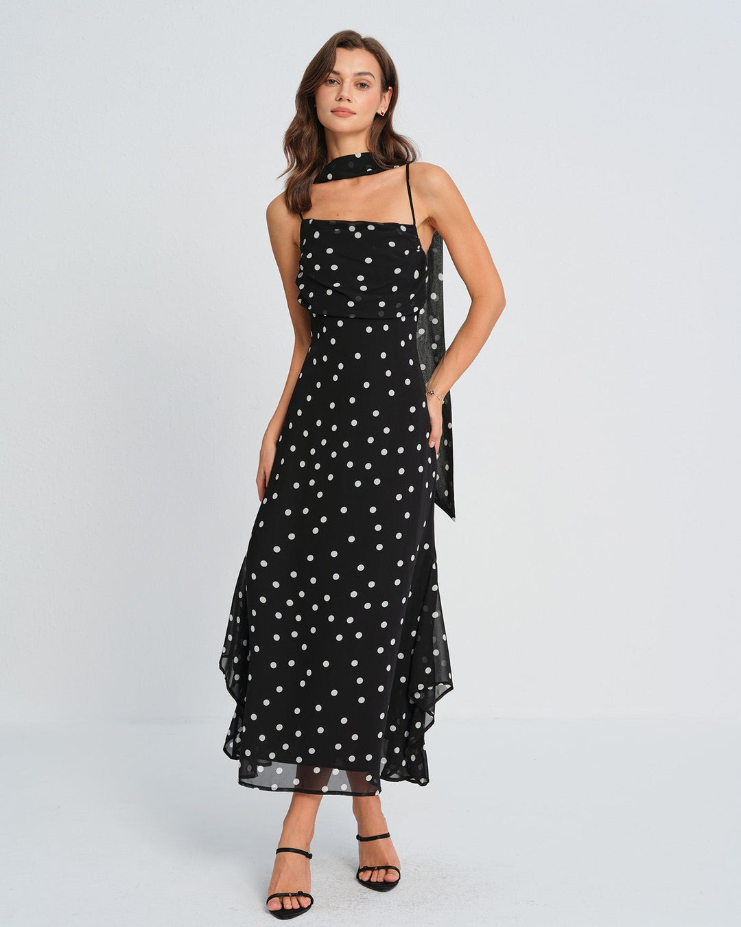 Simone | Polka Dot Slip Maxi Dress
