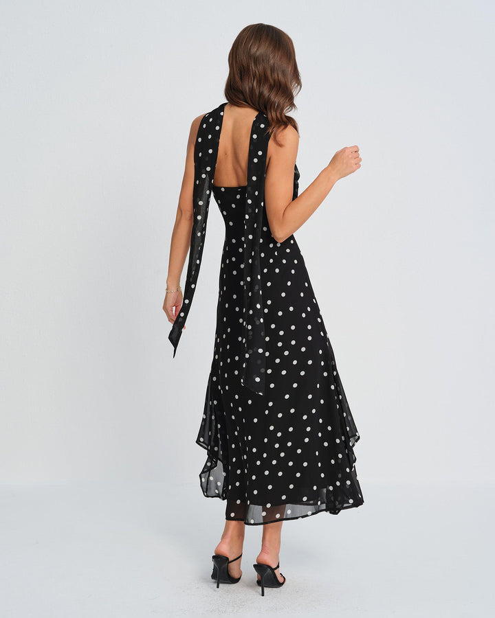 Simone | Polka Dot Slip Maxi Dress