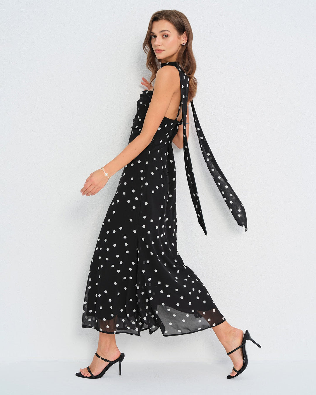 Simone | Polka Dot Slip Maxi Dress