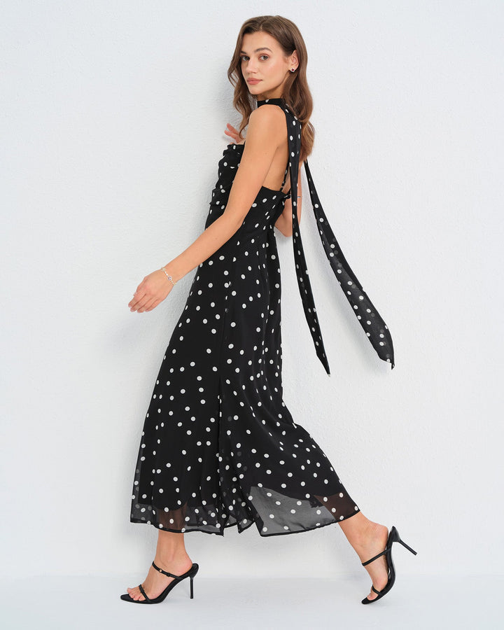 Simone | Polka Dot Slip Maxi Dress