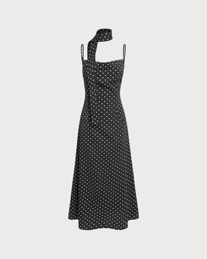 Vera | Polka Dot Cowl Neck Slip Maxi Dress