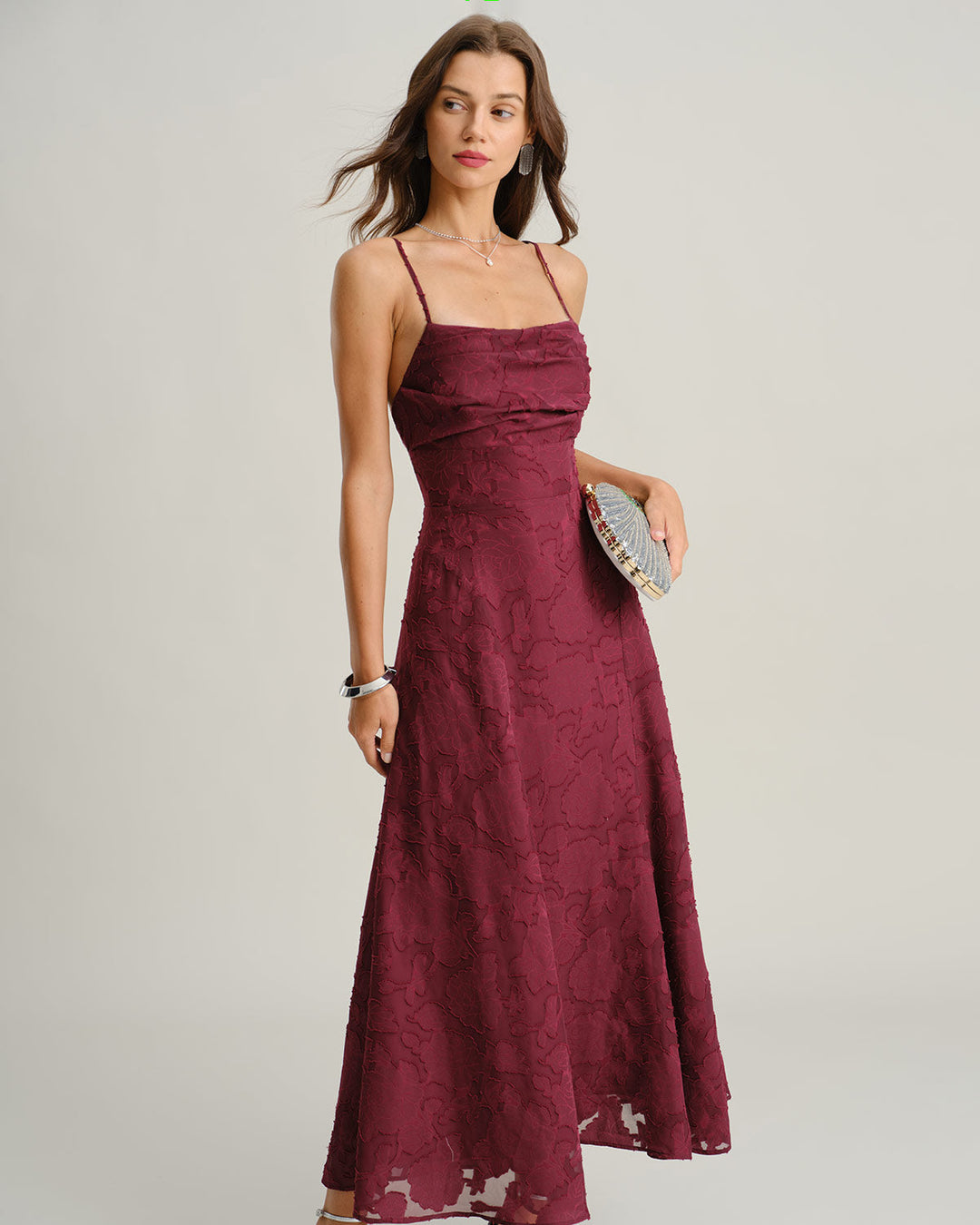 Vanna | Jacquard Slip Maxi Dress
