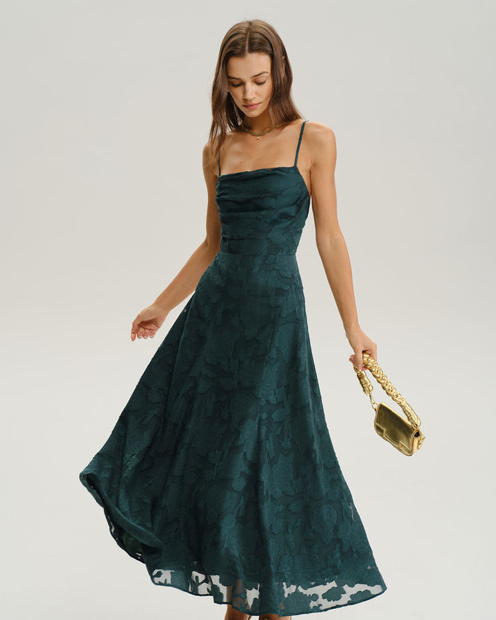Tilda | Jacquard A-Line Slip Maxi Dress