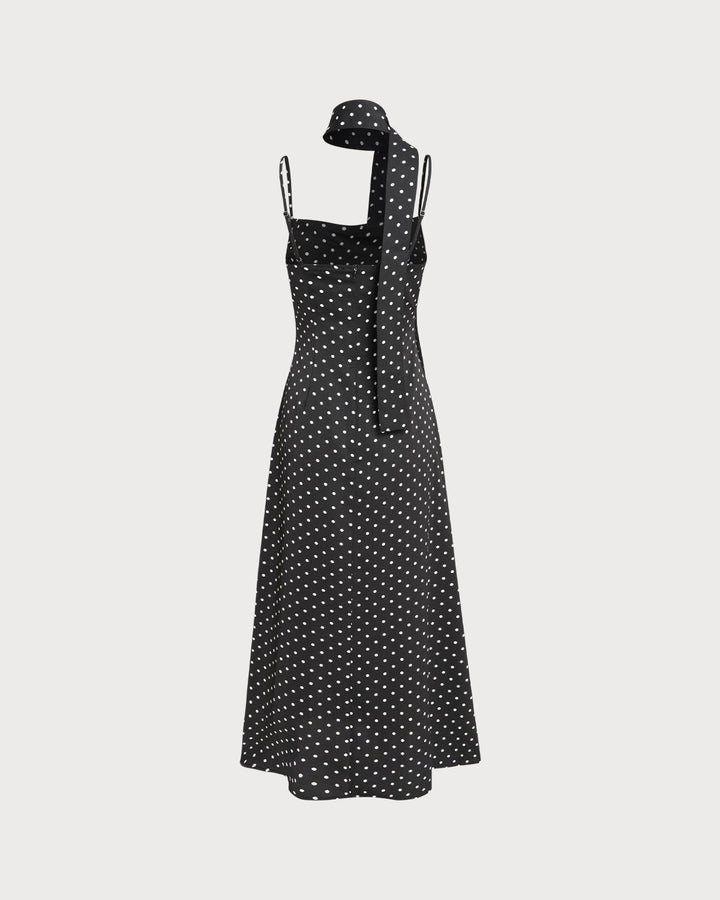 Vera | Polka Dot Cowl Neck Slip Maxi Dress